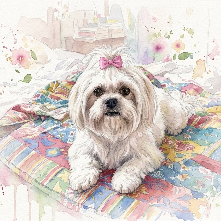 A mesma foto transformada em arte no estilo Aquarela