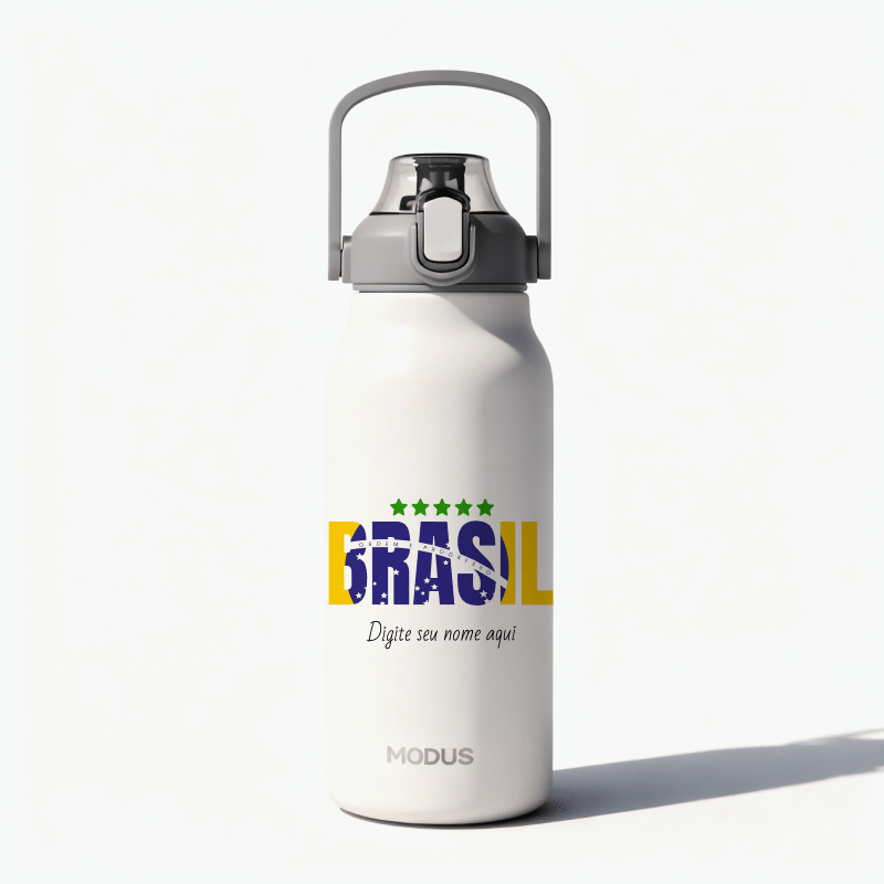 garrafa - modus - 1,7l - branca - copa - brasil - bandeira - Customizi