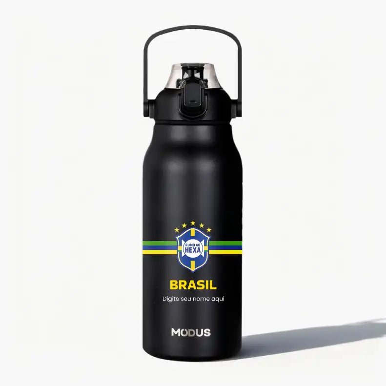 Garrafa - Modus - 1,7L - Preto - Brasão - Hexa - Customizi