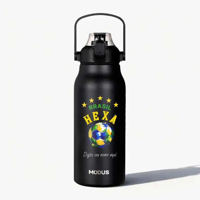 Garrafa - Modus - 1,7L - Preto - Copa - Bola - Aquarela - Customizi