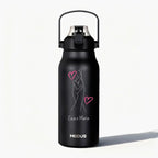 Garrafa - Modus - 1,7L - Preto - Namorados - Mãos - dadas - Customizi