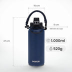 Garrafa Modus 1L Azul Texto Vertical - customizi