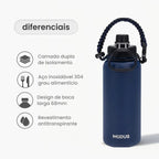 Garrafa Modus 1L Azul Texto Vertical - customizi