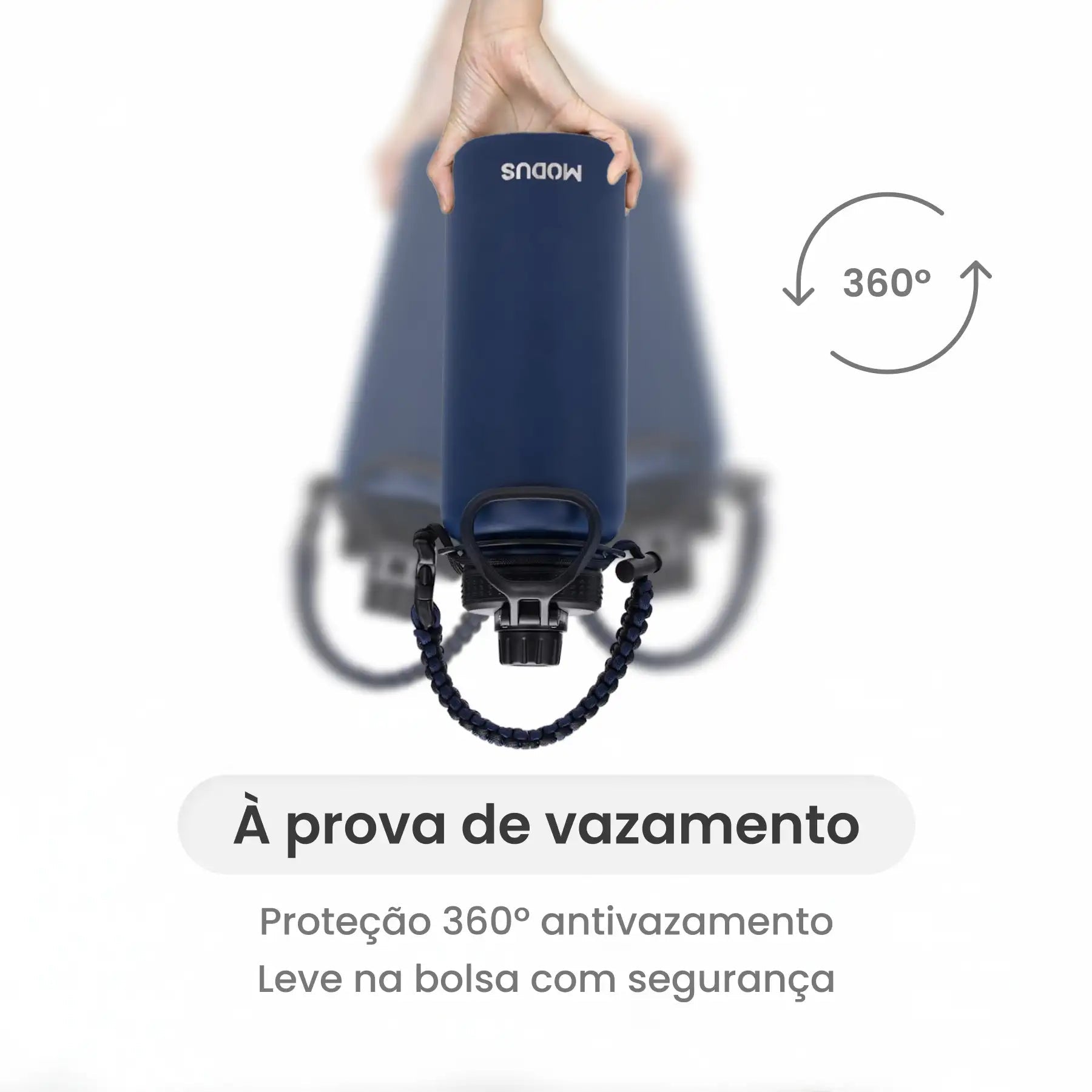 Garrafa Modus 1L Azul Texto Vertical - customizi