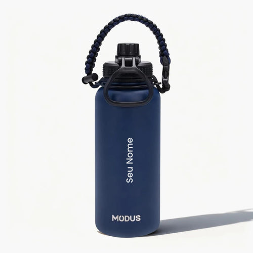 Garrafa Modus 1L Azul Texto Vertical - customizi