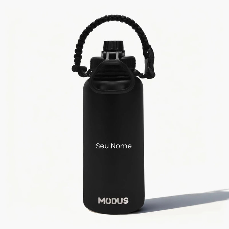 Garrafa Modus 1L Preto Texto Horizontal - customizi