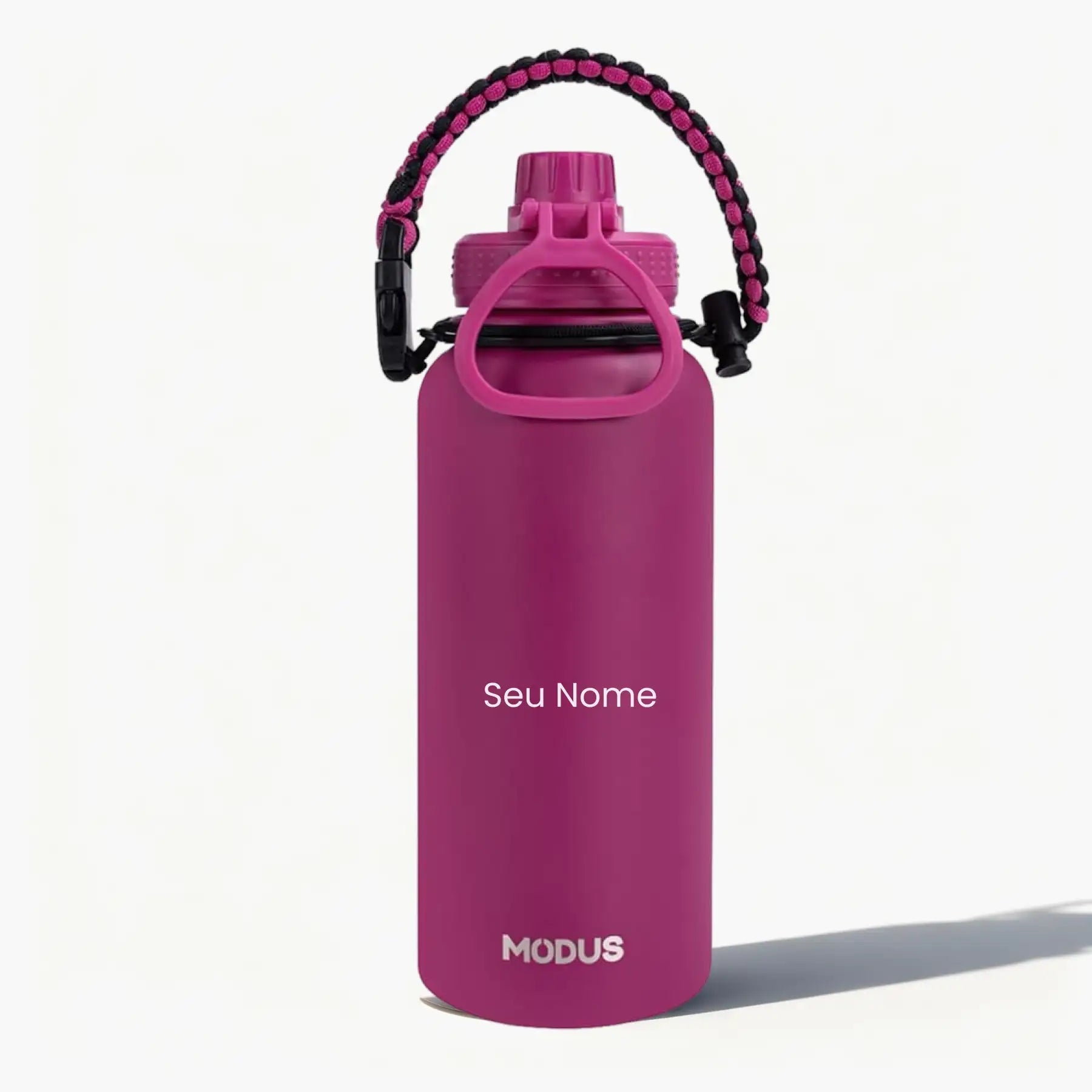 Garrafa Modus 1L Rosa Texto Horizontal - customizi