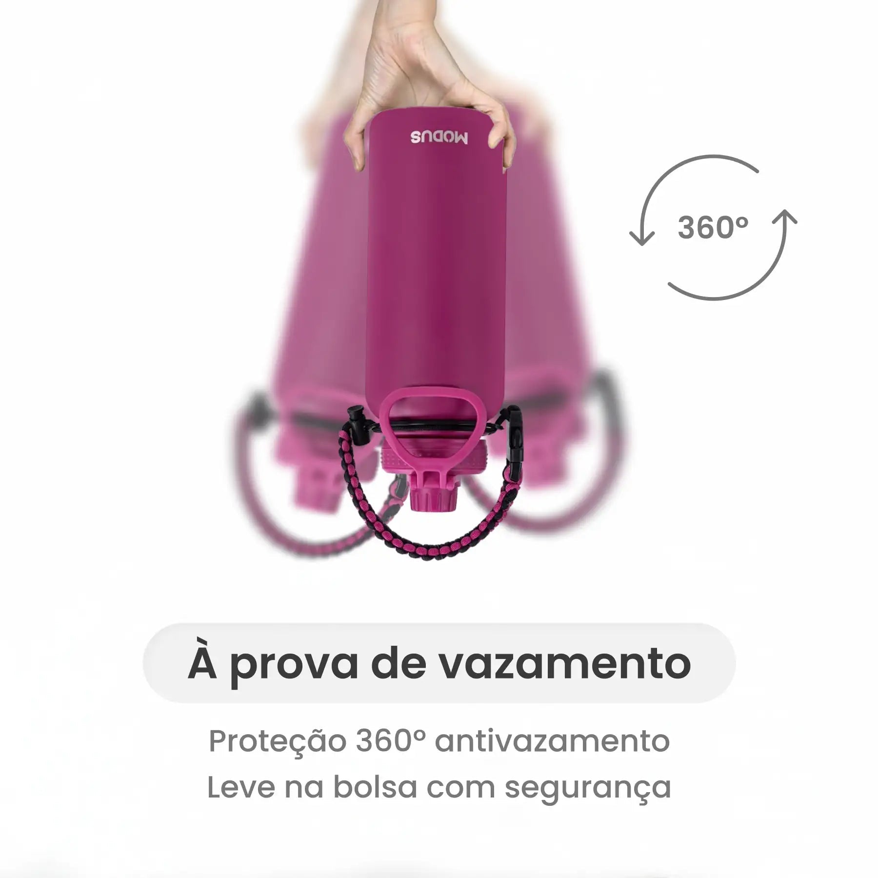 Garrafa Modus 1L Rosa Texto Vertical - customizi