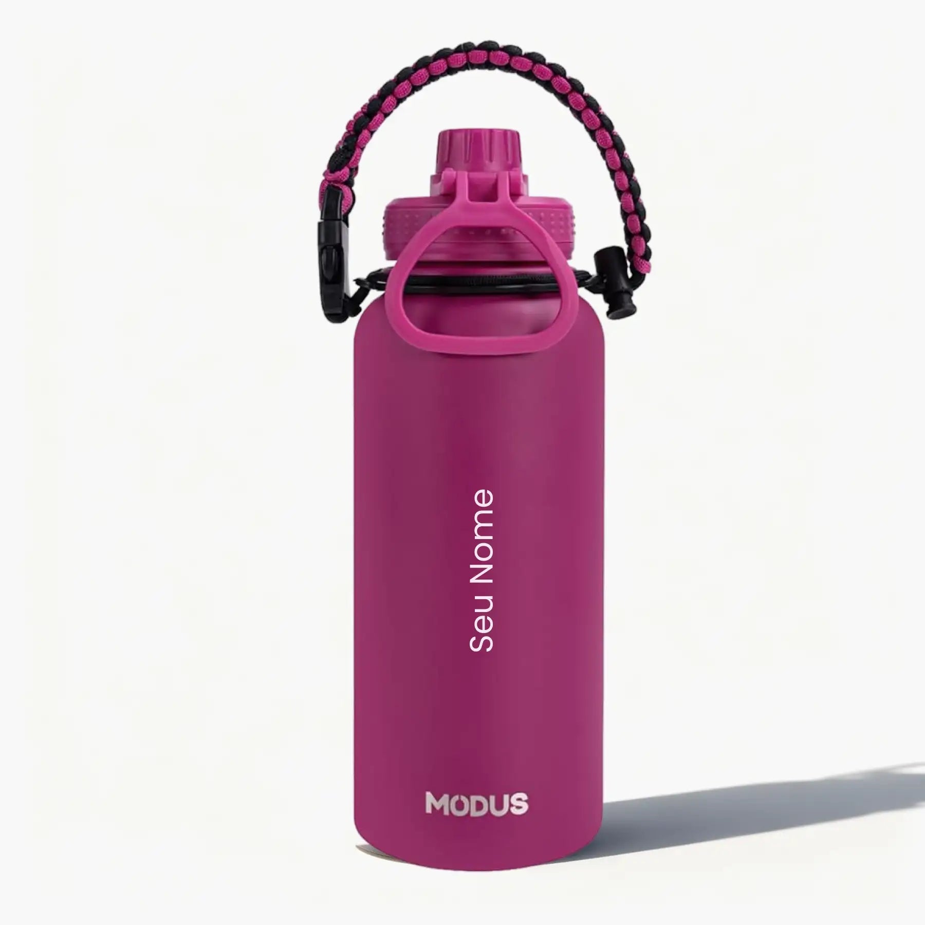 Garrafa Modus 1L Rosa Texto Vertical - customizi