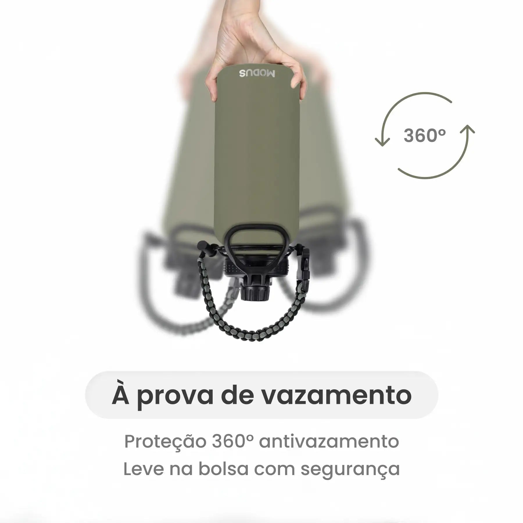 Garrafa Modus 1L Verde Oliva Texto Vertical - customizi