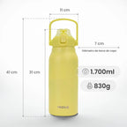 Garrafa Térmica Modus 1,7L Amarela Texto Vertical - customizi