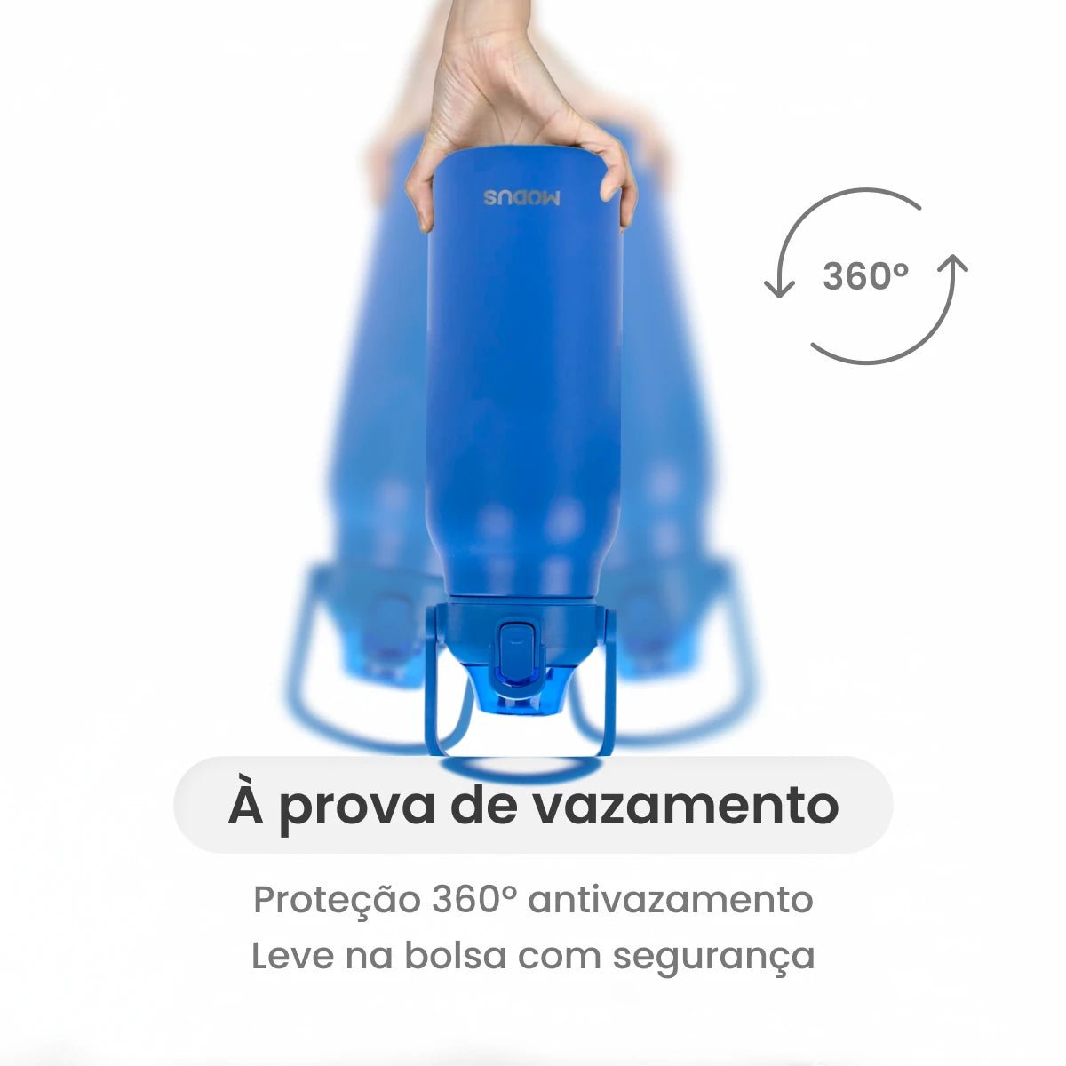 Garrafa Térmica Modus 1,7L Azul Texto horizontal - customizi