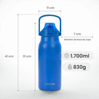 Garrafa Térmica Modus 1,7L Azul Texto Vertical - Customizi