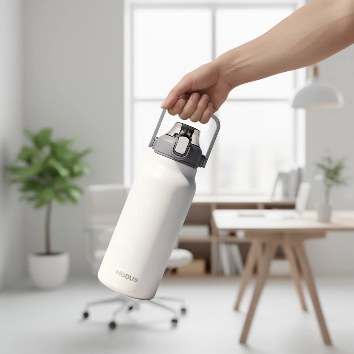 Garrafa Térmica Modus 1,7L Branca Texto Vertical - customizi