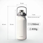 Garrafa Térmica Modus 1,7L Branca Texto Vertical - customizi
