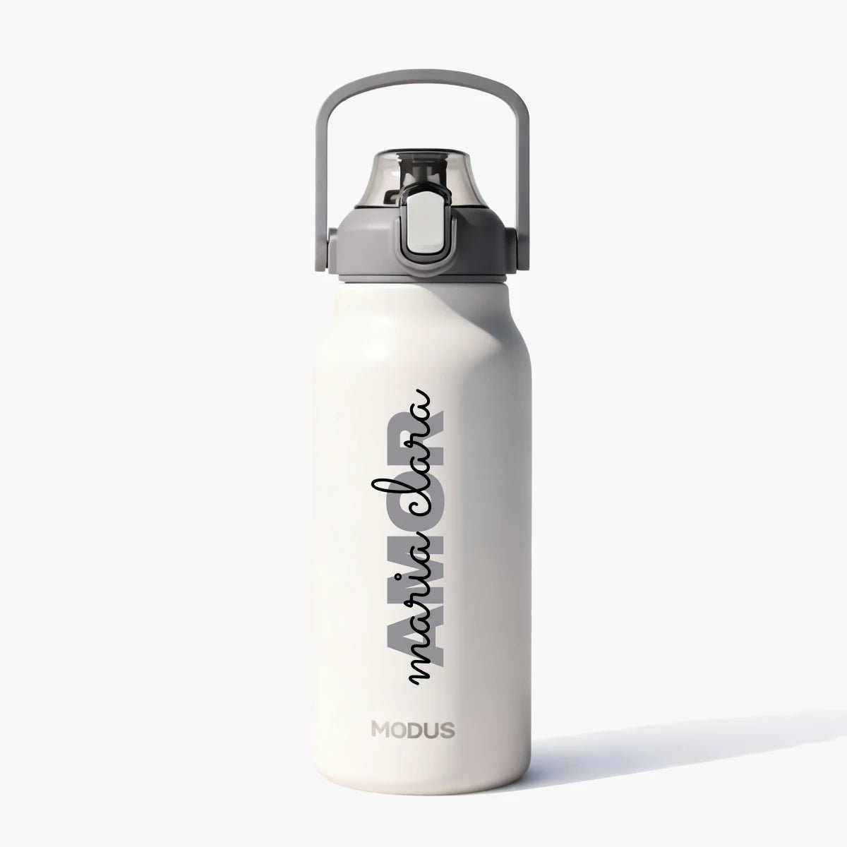 Garrafa Térmica Modus 1,7L Branca Textos sobrepostos - customizi