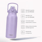 Garrafa Térmica Modus 1,7L Lilás Texto Vertical - customizi