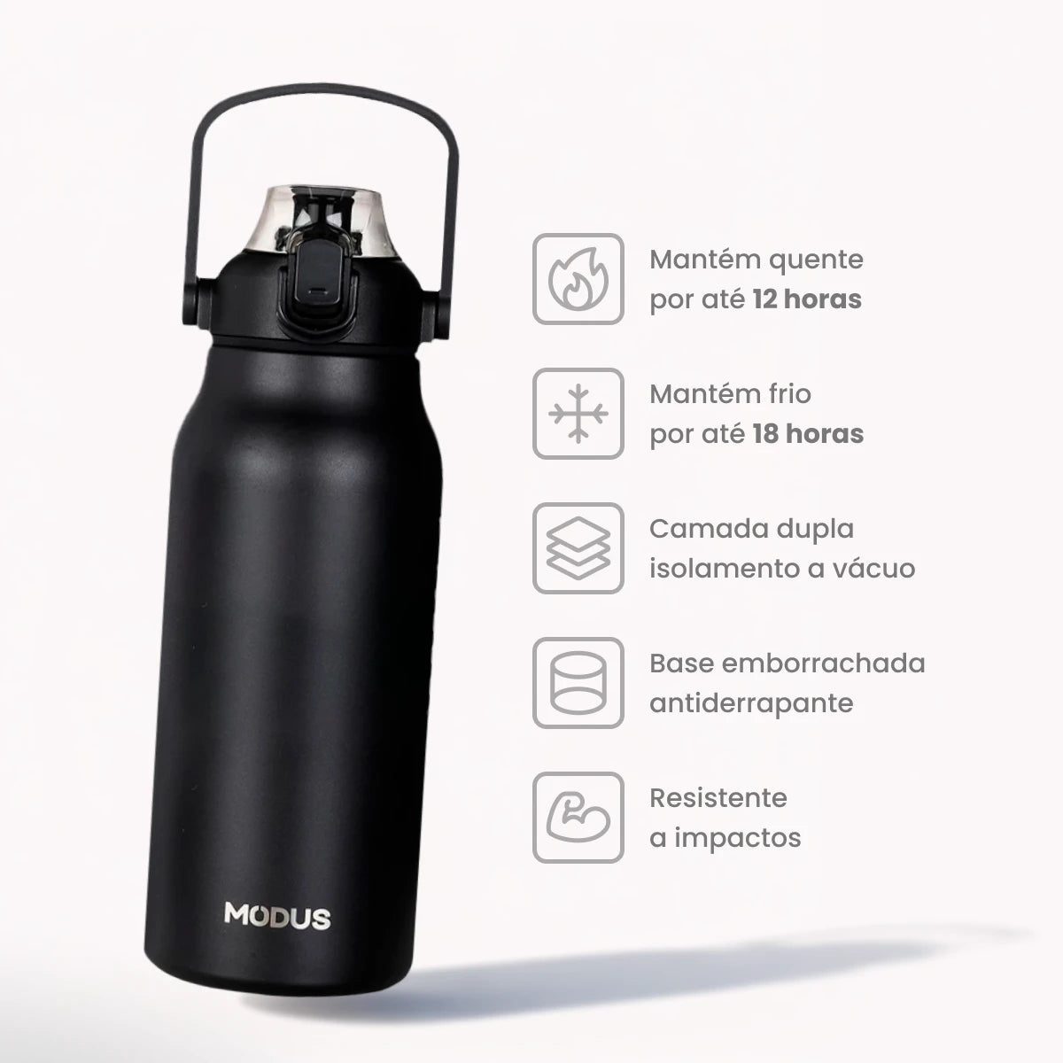 Garrafa Térmica Modus 1,7L Preta Esporte - customizi