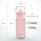 Garrafa Térmica Modus 1,7L Rosa Texto Vertical - customizi