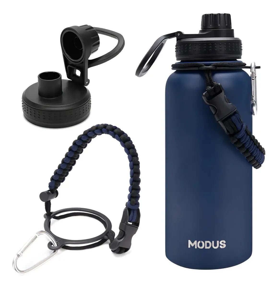 Modus 950ml Garrafa Térmica Inox 304 Com Alça Paracord Azul - marinho - Customizi