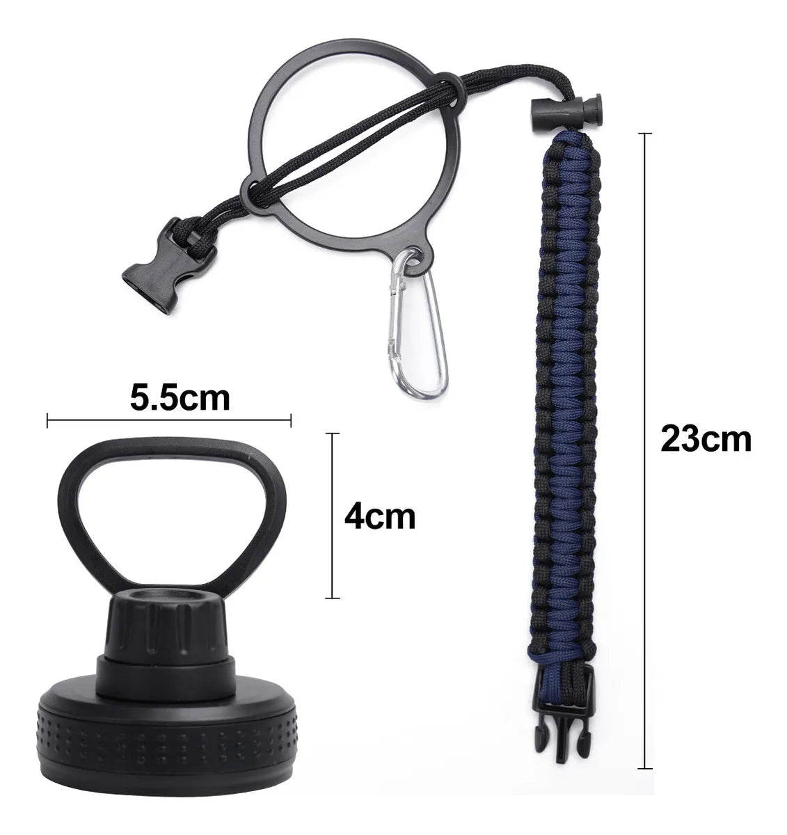 Modus 950ml Garrafa Térmica Inox 304 Com Alça Paracord Azul - marinho - Customizi