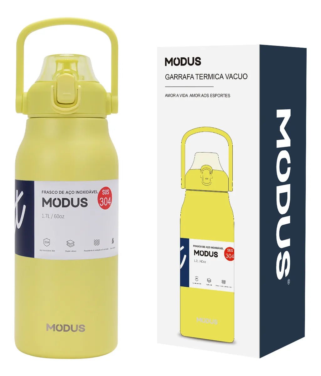 Modus Garrafa Térmica 1,7L Isolamento A Vácuo Amarelo - Customizi