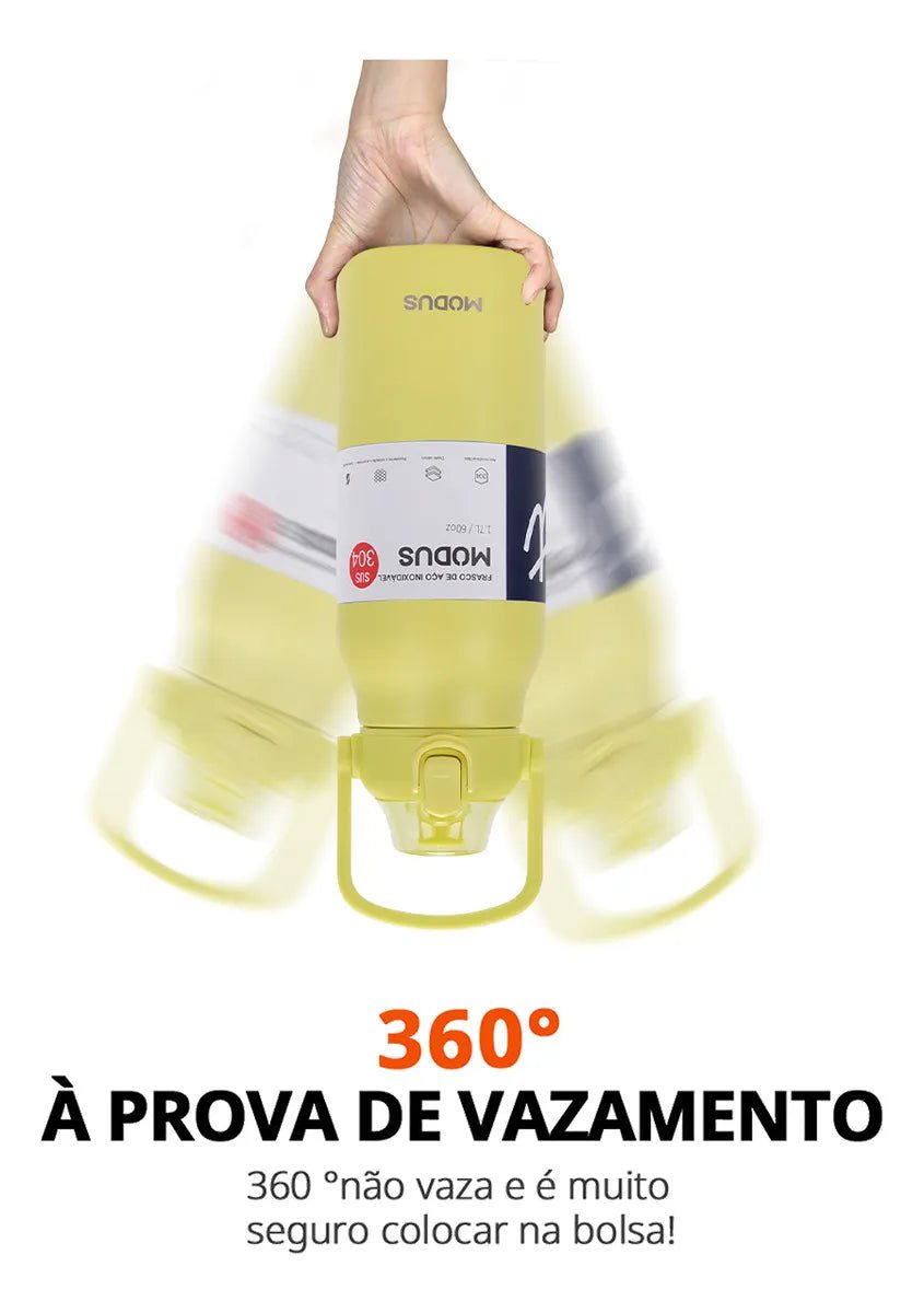 Modus Garrafa Térmica 1,7L Isolamento A Vácuo Amarelo - Customizi