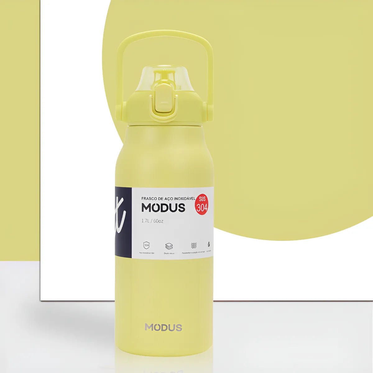 Modus Garrafa Térmica 1,7L Isolamento A Vácuo Amarelo - Customizi