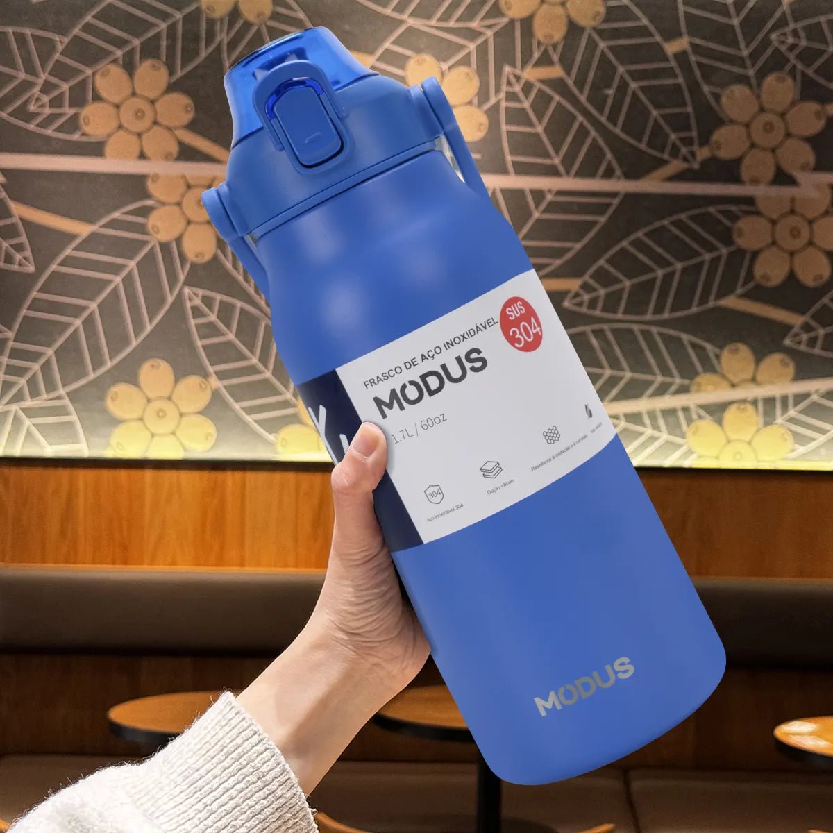 Modus Garrafa Térmica 1,7L Isolamento A Vácuo Azul - Customizi