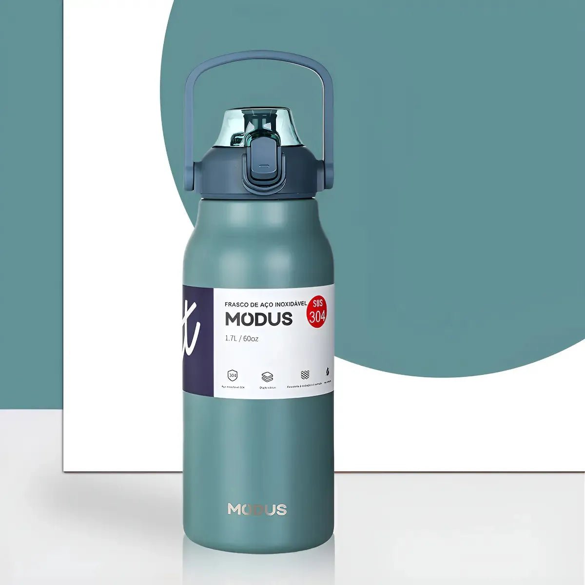 Modus Garrafa Térmica 1,7L Isolamento A Vácuo Azul Petróleo - Customizi