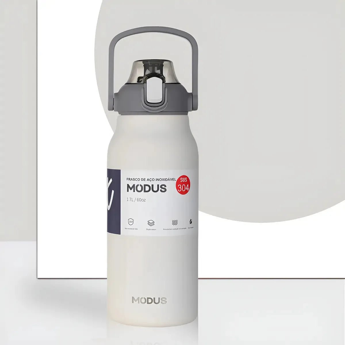 Modus Garrafa Térmica 1,7L Isolamento A Vácuo Branco - Customizi