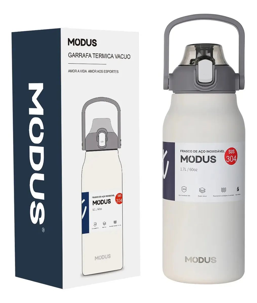 Modus Garrafa Térmica 1,7L Isolamento A Vácuo Branco - Customizi