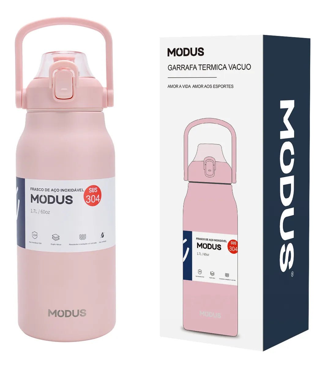 Modus Garrafa Térmica 1,7L Isolamento A Vácuo Rosa - Customizi