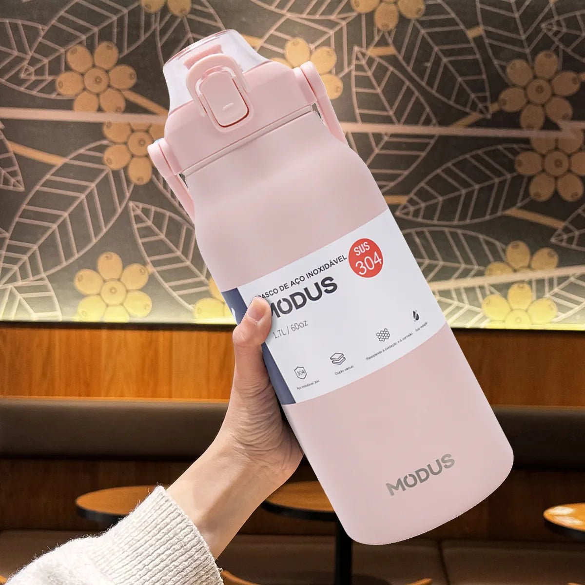 Modus Garrafa Térmica 1,7L Isolamento A Vácuo Rosa - Customizi
