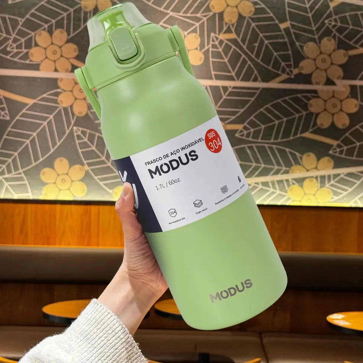 Modus Garrafa Térmica 1,7L Isolamento A Vácuo Verde - Customizi