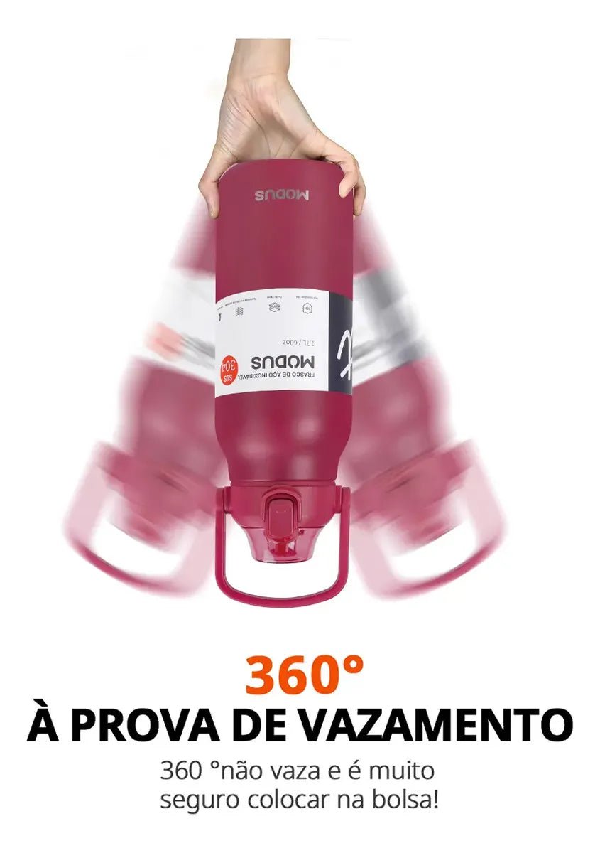 Modus Garrafa Térmica 1,7L Isolamento A Vácuo Vermelho - Customizi
