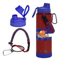Modus Garrafa Térmica 750ml Aço Inox 304 Com Base De Silicone E Alça Paracord Vermelho E Azul - Customizi