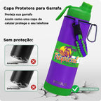 Modus Garrafa Térmica 750ml Aço Inox 304 Com Base De Silicone E Alça Paracord Violeta E Verde - Customizi
