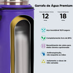 Modus Garrafa Térmica 750ml Aço Inox 304 Com Base De Silicone E Alça Paracord Violeta E Verde - Customizi