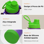 Modus Garrafa Térmica 750ml Aço Inox 304 Com Base De Silicone E Alça Paracord Violeta E Verde - Customizi