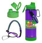 Modus Garrafa Térmica 750ml Aço Inox 304 Com Base De Silicone E Alça Paracord Violeta E Verde - Customizi