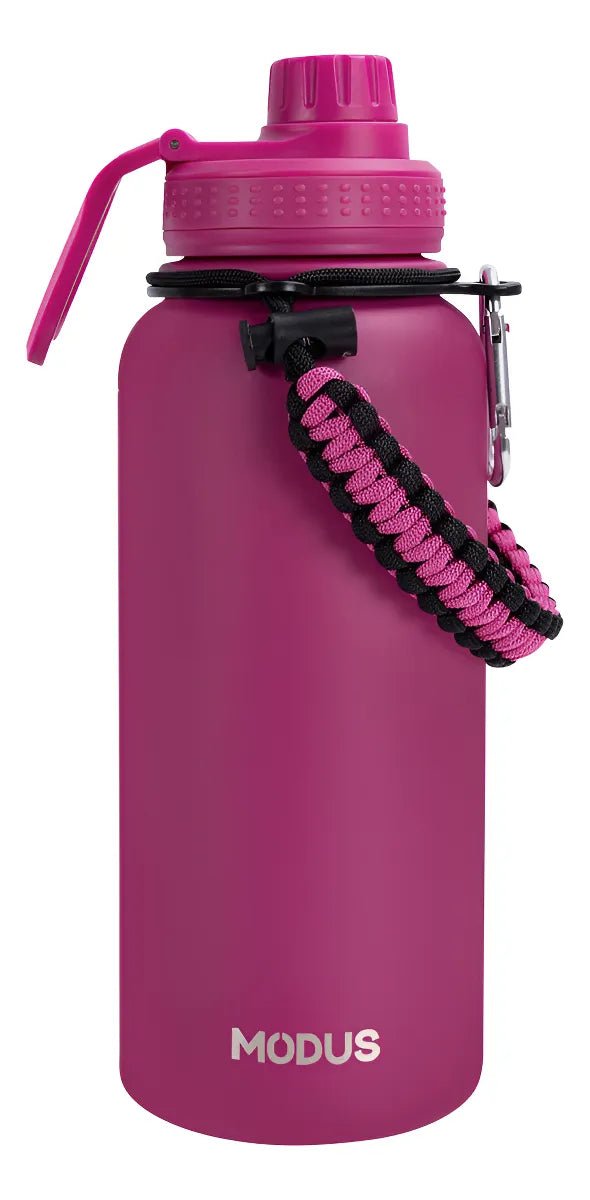 Modus Garrafa Térmica 950ml Aço Inox 304 Com Alça Paracord Cor Fúcsia - Customizi