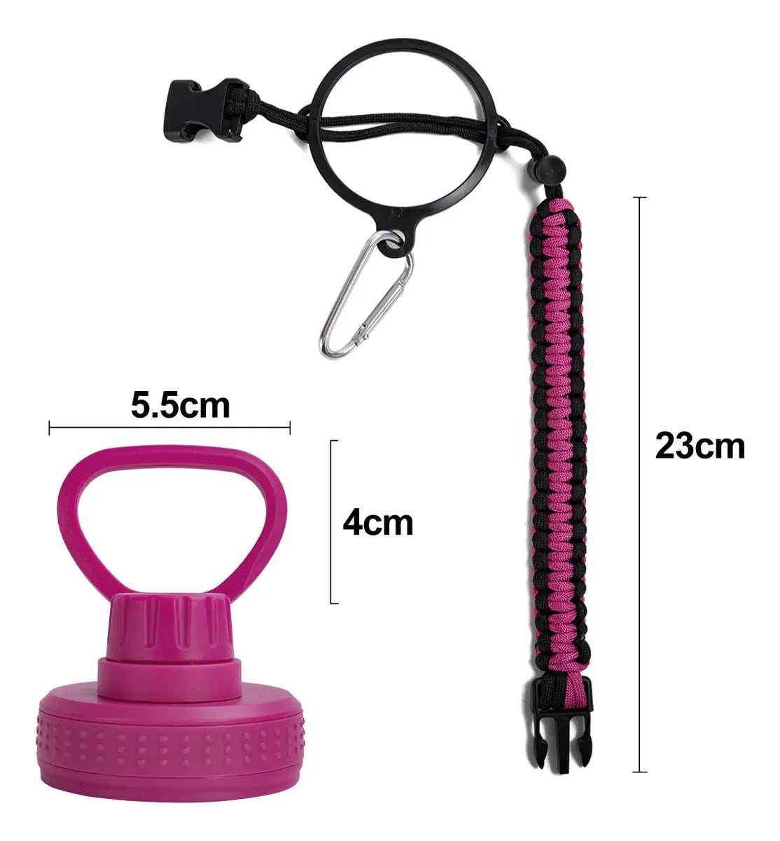 Modus Garrafa Térmica 950ml Aço Inox 304 Com Alça Paracord Cor Fúcsia - Customizi