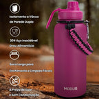 Modus Garrafa Térmica 950ml Aço Inox 304 Com Alça Paracord Cor Fúcsia - Customizi