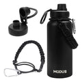 Modus Garrafa Térmica 950ml Aço Inox 304 Com Alça Paracord Cor Preto - Customizi
