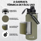 Modus Garrafa Térmica 950ml Aço Inox 304 Com Alça Paracord Cor Verde Oliva - Customizi