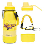 Modus Garrafa Térmica 950ml Aço Inox 304 Com Base De Silicone e Alça Paracord Amarelo Banana - Customizi
