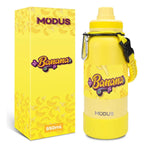 Modus Garrafa Térmica 950ml Aço Inox 304 Com Base De Silicone e Alça Paracord Amarelo Banana - Customizi