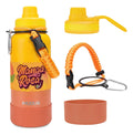 Modus Garrafa Térmica 950ml Aço Inox 304 Com Base De Silicone e Alça Paracord Laranja Manga Rosa - Customizi