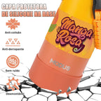 Modus Garrafa Térmica 950ml Aço Inox 304 Com Base De Silicone e Alça Paracord Laranja Manga Rosa - Customizi